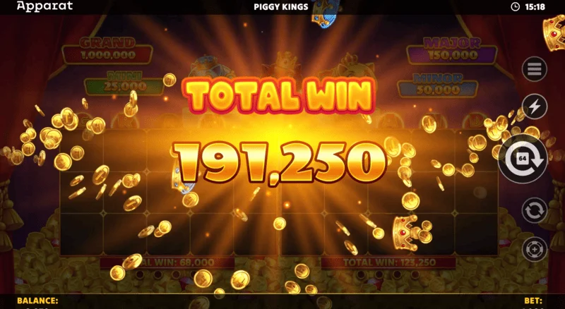 Piggy Kings - màn hình chiến thắng trong Free Games
