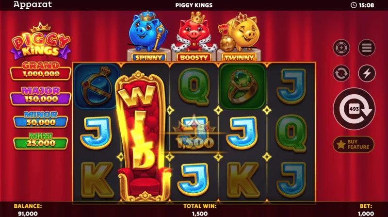 Piggy Kings - Booster Coins ba màu trên sân chơi
